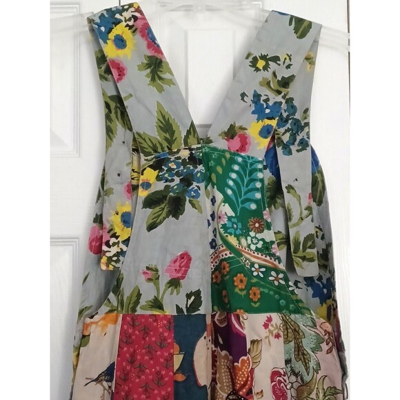 NWT Rahab's Rope Kantha Wide Leg Pants Botanical Motif Patchwork Printed Overall - Picture 14 of 15